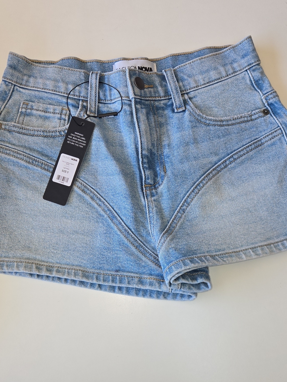 NEW Fashion Nova Light Blue High-Rise Denim Shorts